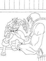 coloriage captain americalutte contre un ennemi